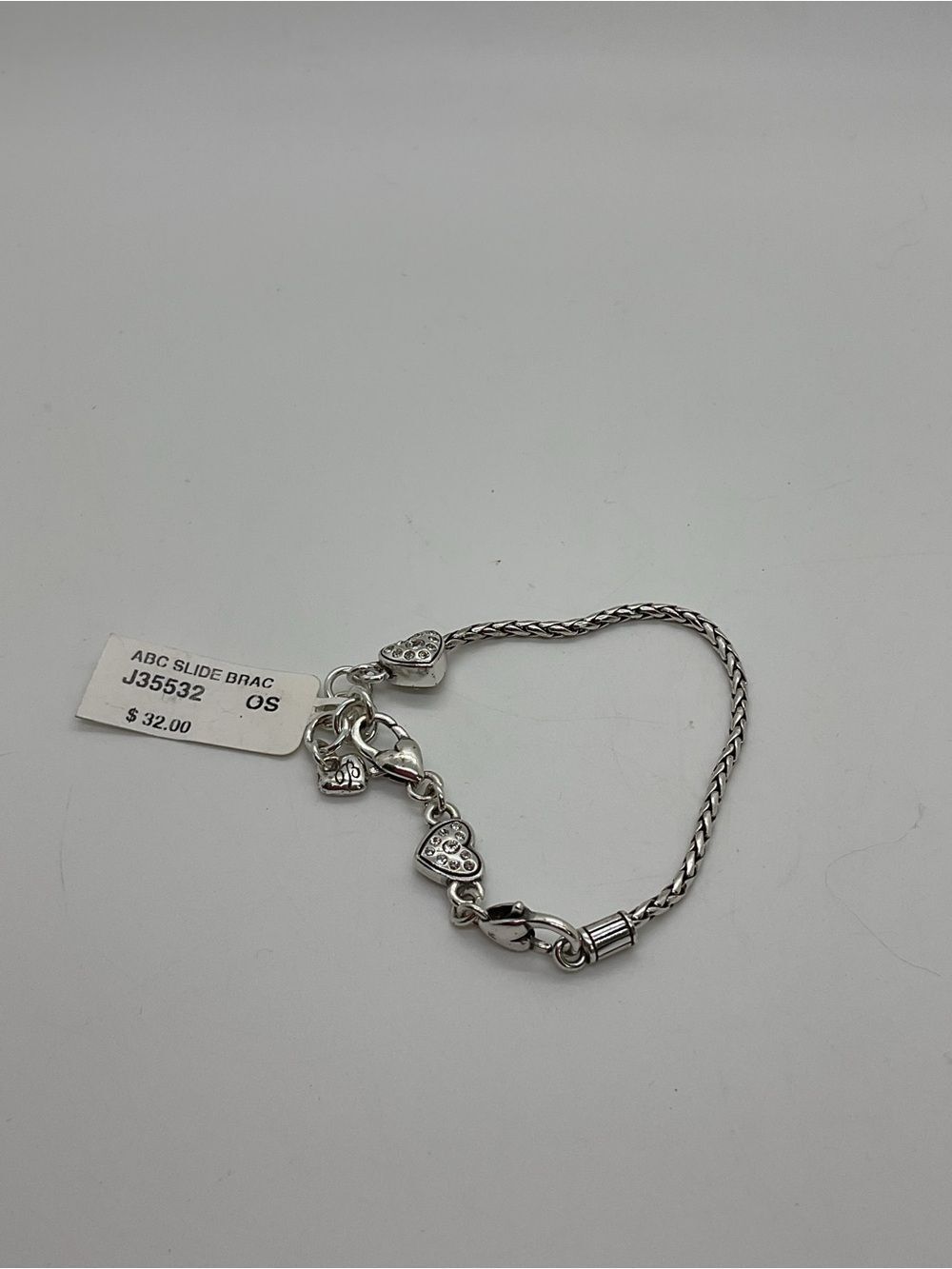 NWT Brighton ABC Silver Plated Heart Charm Bracelet